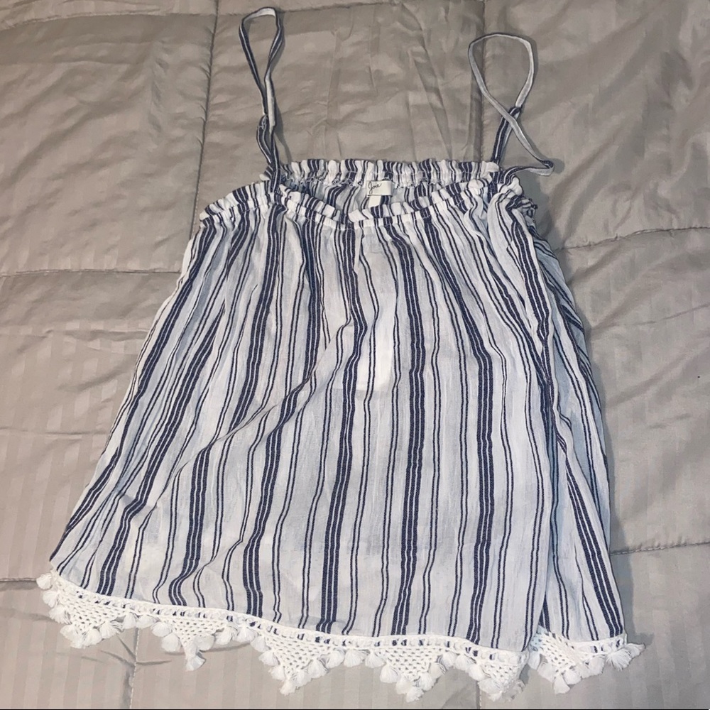 Joie blue and white striped tank top size: S